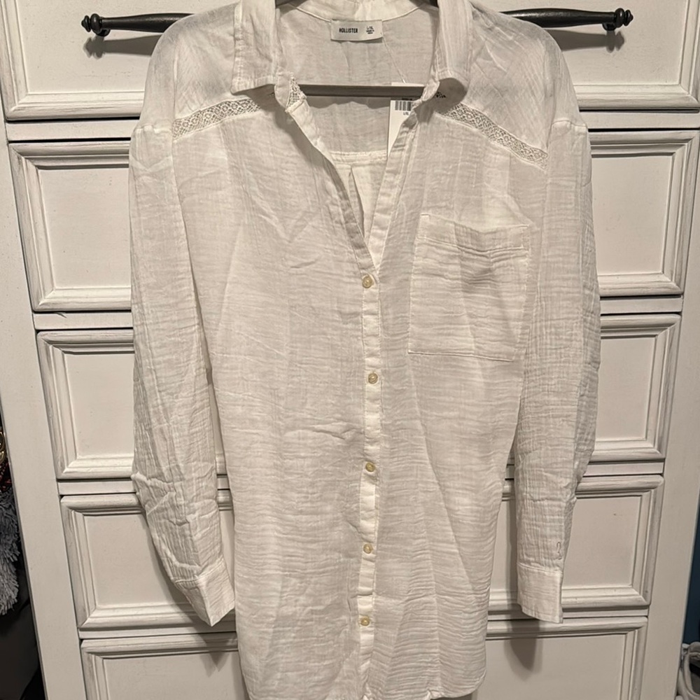 Hollister Classic White Shirt L/XL